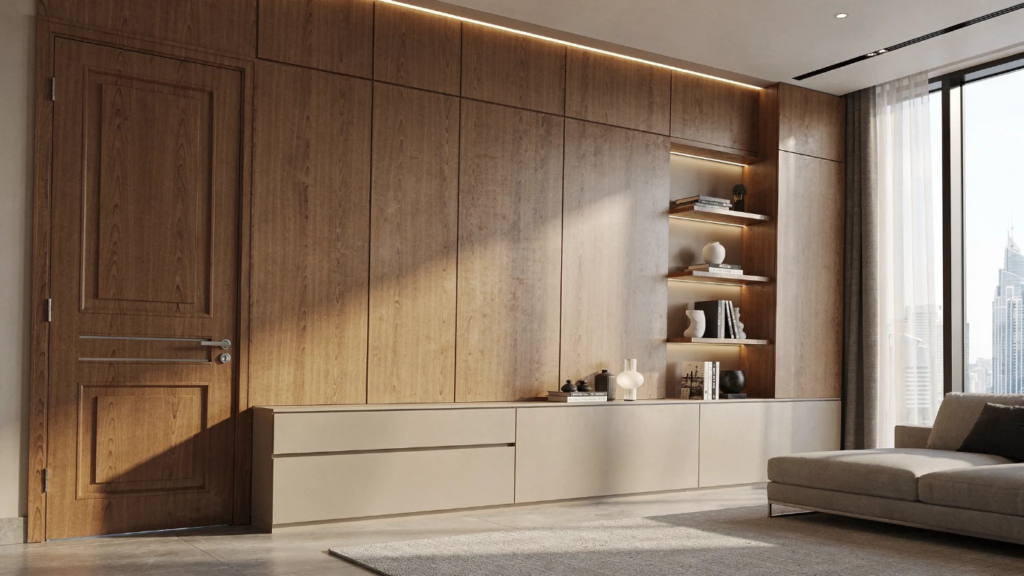 Joinery work for a wall area