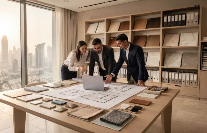 Aproject discussion at top company of interior in dubau
